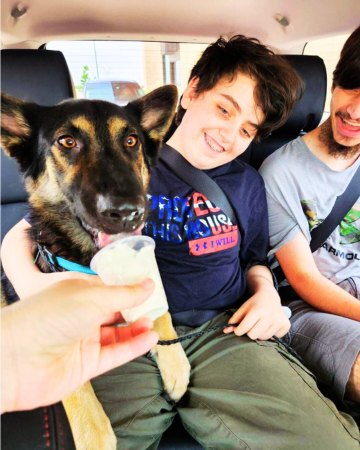Adopt A Dog - Enjoying Ice Cream on the way home!